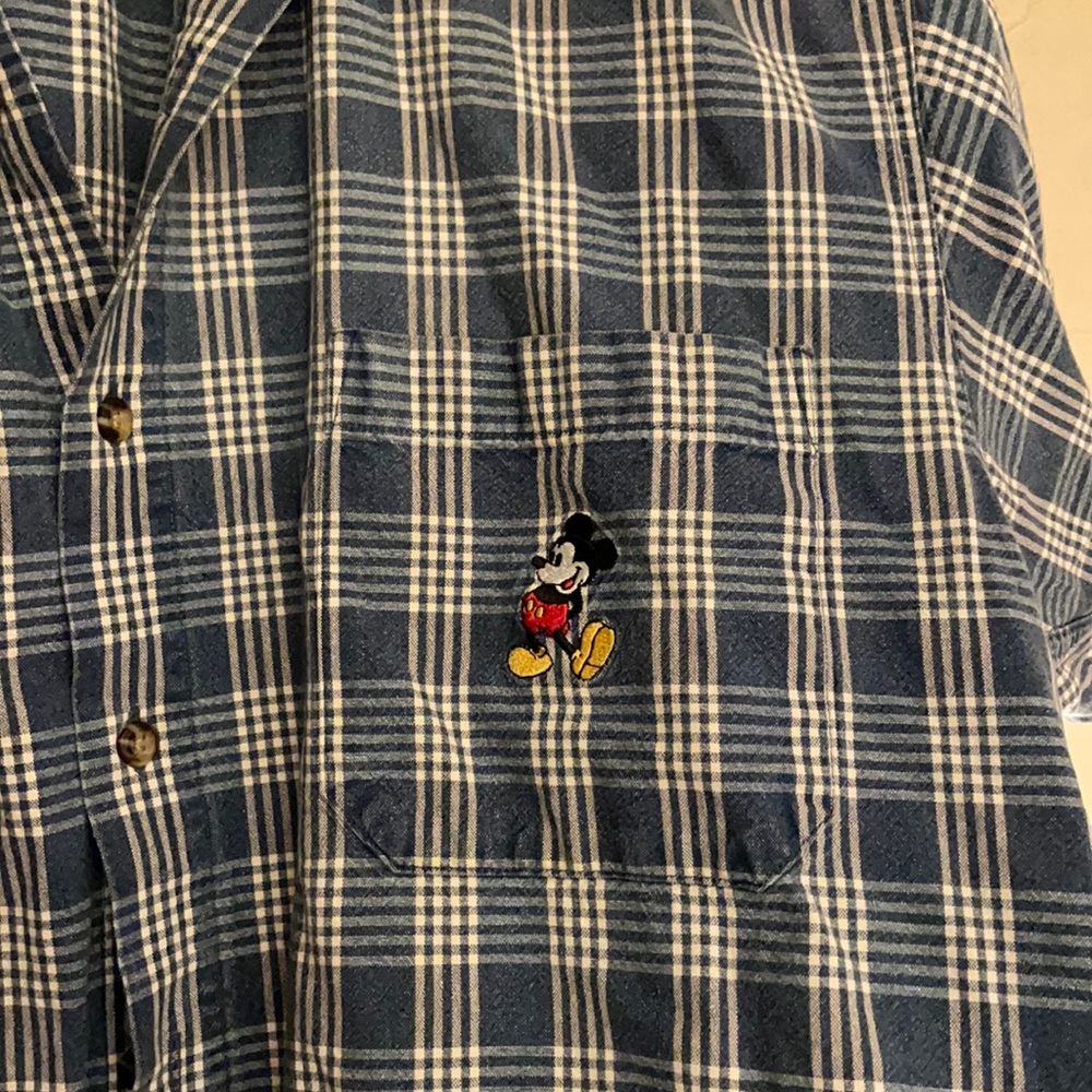 Disney - Vintage Mickey INC 100% cotton button down plaid shirt